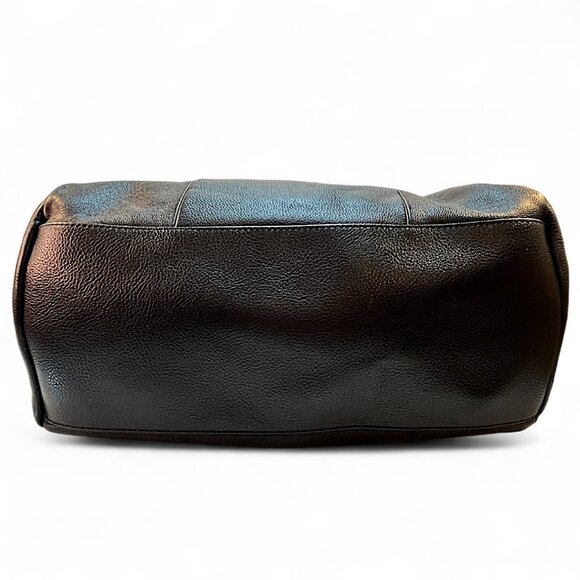 Worthington Black Cowhide Leather Satchel Handbag 14.5" L x 8" T 6" W - Picture 9 of 13